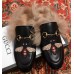 Gucci Princetown Leather Fur Slipper Black Bee