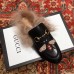 Gucci Princetown Leather Fur Slipper Black Bee