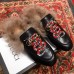 Gucci Princetown Leather Fur Slipper Black Snake