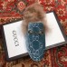 Gucci Princetown GG Velvet Fur Slipper Blue