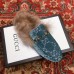 Gucci Princetown GG Velvet Fur Slipper Blue