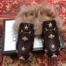 Gucci Princetown Leather Fur Slipper Black Bee And Star