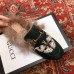 Gucci Princetown Leather Fur Slipper Black Crystal Butterfly