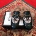 Gucci Princetown Leather Fur Slipper Black Crystal Butterfly