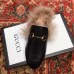 Gucci Princetown Leather Fur Slipper Black