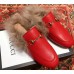 Gucci Princetown Leather Fur Slipper Red