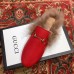 Gucci Princetown Leather Fur Slipper Red