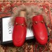 Gucci Princetown Leather Fur Slipper Red