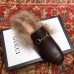 Gucci Princetown Leather Fur Slipper Coffee