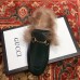 Gucci Princetown Leather Fur Slipper Green