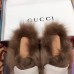 Gucci Princetown Leather Fur Slipper White