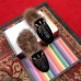 Gucci Princetown Velvet Fur Slipper With Crystals Black