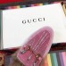 Gucci Princetown Velvet Fur Slipper With Crystals Pink