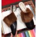 Gucci Crystal and Fur Slipper Black Runway