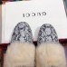 Gucci Crystal and Fur Slipper Python Pattern Runway