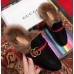 Gucci Princetown Leather Fur Slipper Black Web