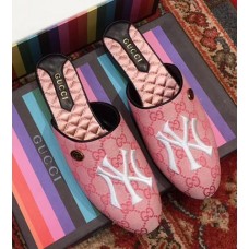 Gucci Original GG Slipper with NY Yankees™ Patch 537089 Pink 2018