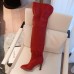 Gucci Leather Over-The-Knee Boots 522689 Red 2018