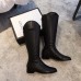 Gucci GG Leather High Boots Black 2018