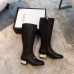 Gucci Horsebit Leather Knee Boot With Crystal 525248 Black 2018