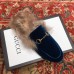 Gucci Princetown Jordaan Fur Wool Slipper Velvet Light Blue 2018