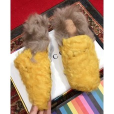 Gucci Princetown Merino Wool Fur Slipper 480064 Yellow