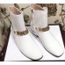 Gucci Chain Leather Boots White 2018