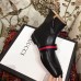 Gucci Web Strap With Double G Leather Boots Black 2018