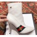 Gucci Heel 9cm Web Bee and Star Boots White 2018