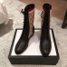 Gucci GG and Leather Lace-Up Boots Black 2018