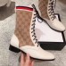 Gucci GG and Leather Lace-Up Boots White 2018