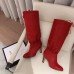 Gucci Leather Mid-Heel Boots Red 2018