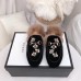 Gucci Princetown Leather Fur Slipper Black Crystals Bees 2018