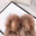 Gucci Princetown Leather Fur Slipper Black Crystals Bees 2018