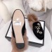 Gucci Princetown Leather Fur Slipper Black Crystals Bees 2018