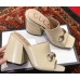 Gucci Patent Leather Horsebit 10cm High-Heel Slides 536773 Beige 2019