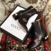 Gucci Web and Double G Leather Pearls Mid-heel Ankle Boots Black 2018