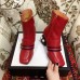 Gucci Web and Double G Leather Pearls Mid-heel Ankle Boots Red 2018