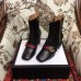 Gucci Web and Double G Leather Mid-heel Ankle Boots Black 2018