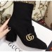 Gucci Fringe and Double G Suede Ankle Boots Black 2018