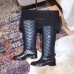 Gucci GG Matelasse Chevron and Heart Leather High Boots Black 2018