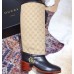 Gucci Double G Leather Knee Boots 549691 Black with GG Gaiter 2018