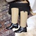 Gucci Feline Head and Double G Leather Knee Boots 549678 Beige 2018