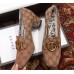 Gucci GG Canvas Mid-Heel Pumps 526465 Beige with Double G 2018