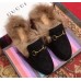 Gucci Princetown GG Canvas Fur Slipper 448657 Black 2018