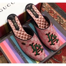 Gucci Original GG Slipper with LA Angels™ Patch 539332 Pink 2018