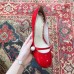 Gucci Heel 6.5cm Patent Leather Pearl Detail Pumps Red 2018