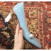 Gucci Heel 6.5cm Patent Leather Pearl Detail Pumps Sky Blue 2018