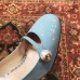 Gucci Heel 6.5cm Patent Leather Pearl Detail Pumps Sky Blue 2018