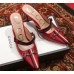 Gucci Horsebit and Sylvie Web Mid-heel Slides 549617 Red 2018